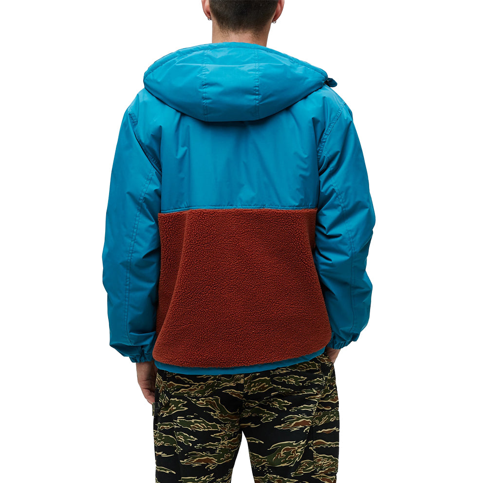obey 121800384 splits sherpa anorak jacket pure teal multi