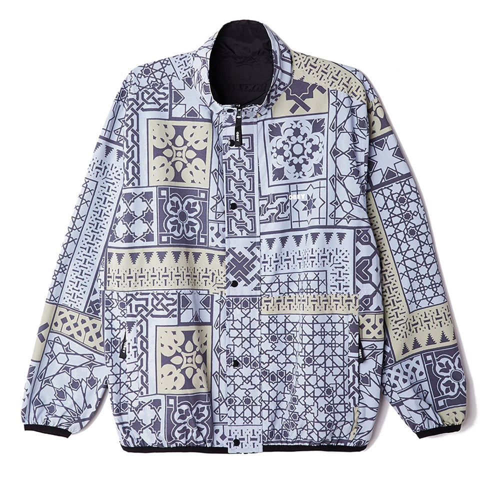obey 121800462 patchwork reversible jacket black navy multi