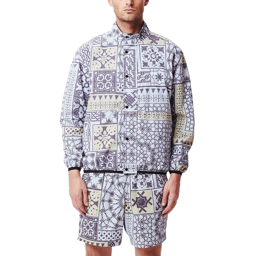 obey 121800462 patchwork reversible jacket black navy multi