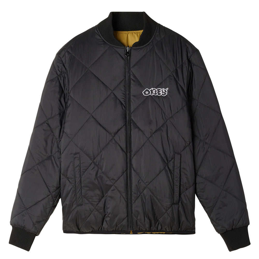 obey 121800509 brux quilted jacket black
