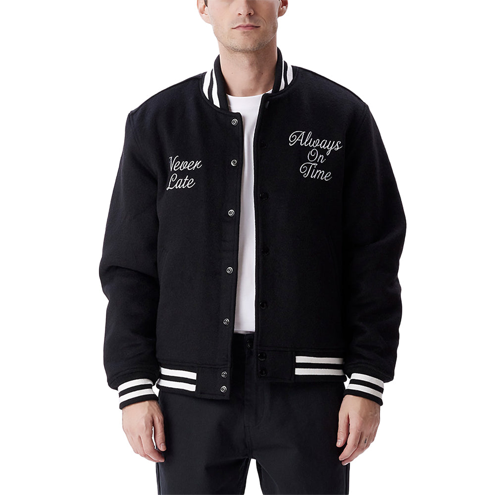 obey 121800520 time varsity jacket blk black