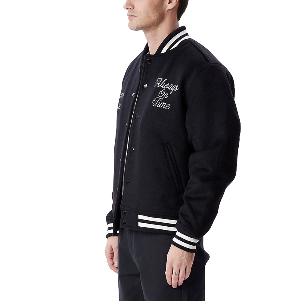 obey 121800520 time varsity jacket blk black