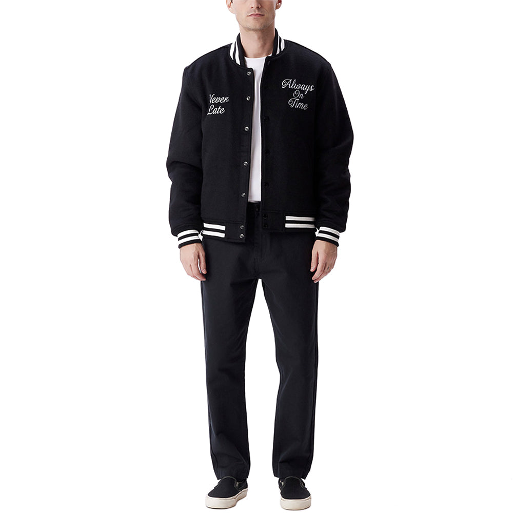 obey 121800520 time varsity jacket blk black