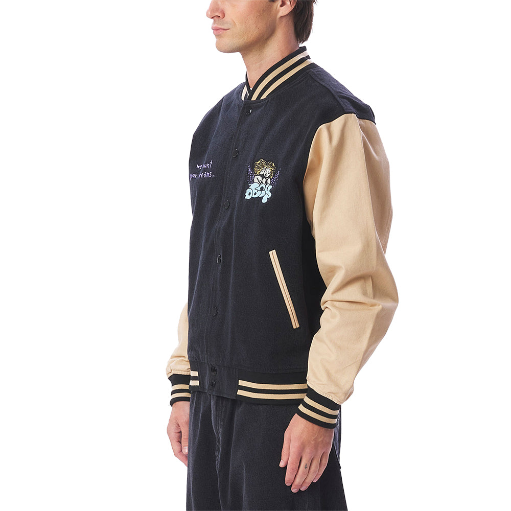 obey 121800530 care denim varsity dusty black multi