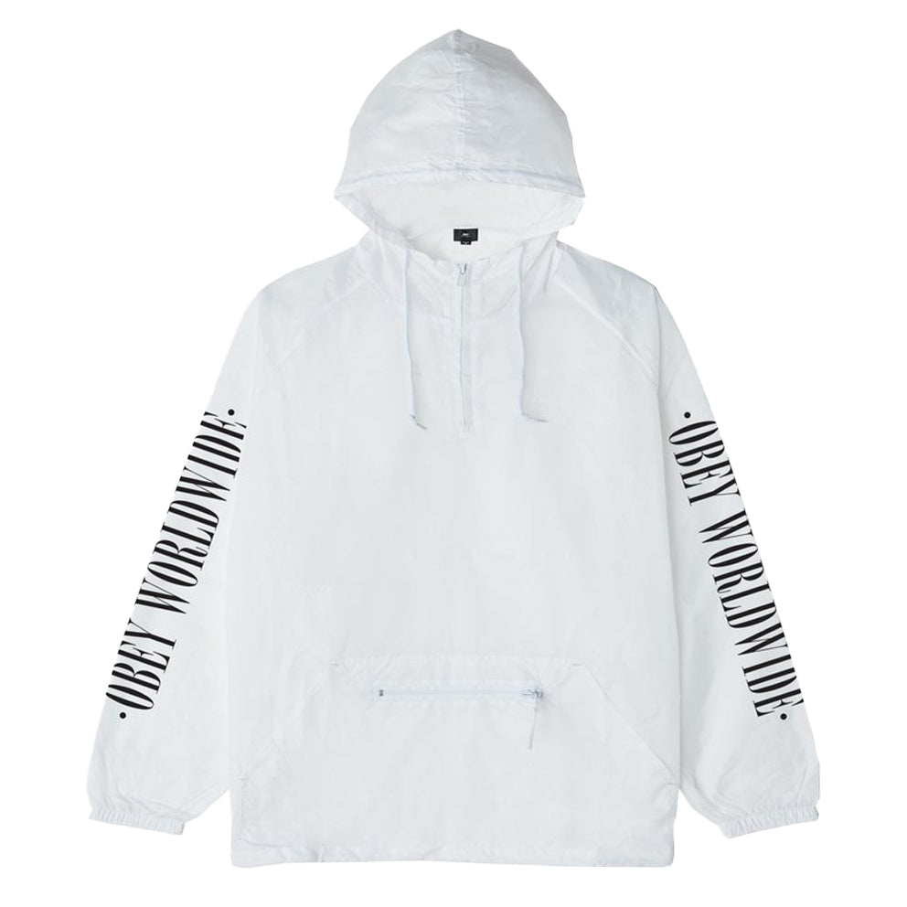 obey 126261517 new times worldwide anorak pullover hood white