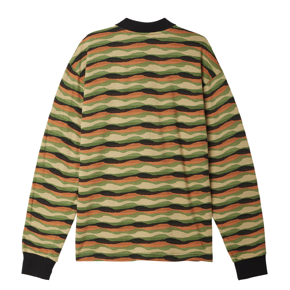 obey 131040049 monaco jacquard polo ls black multi