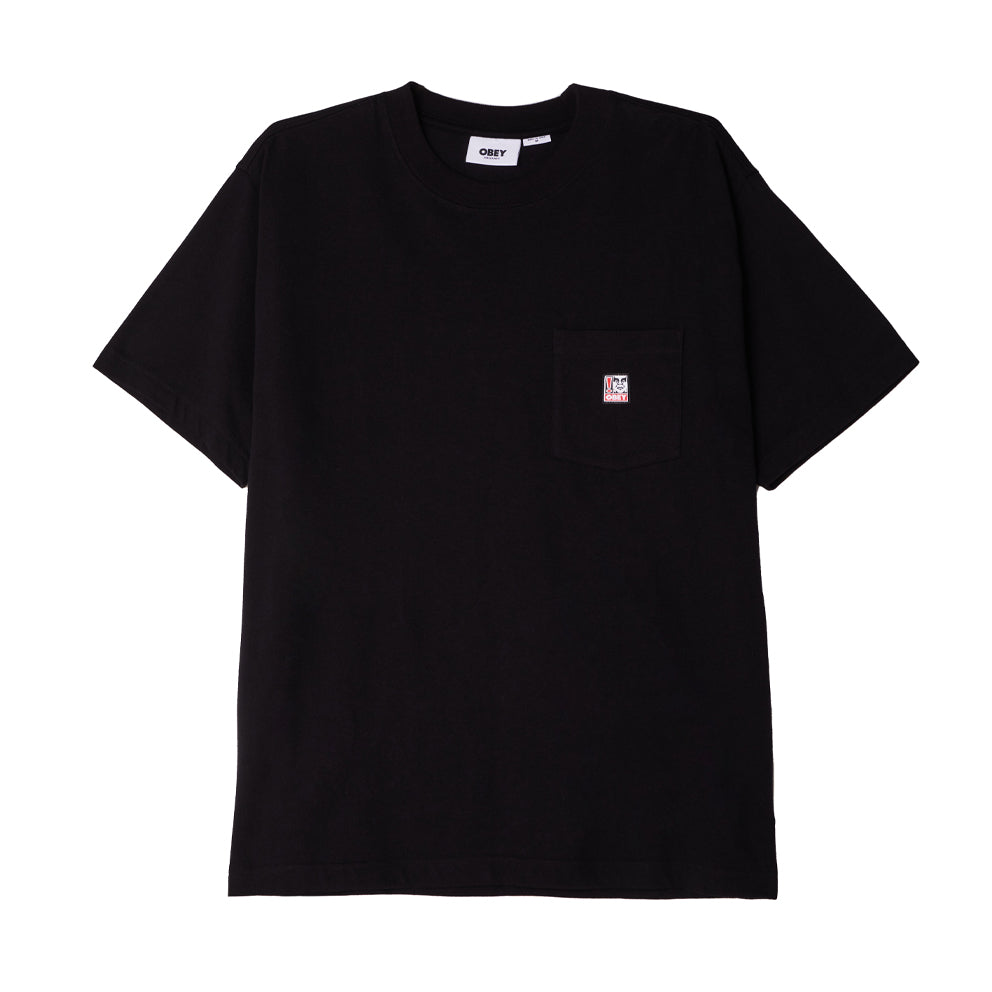 OBEY OBEY POINT ORGANIC POCKET TEE SS // BLACK