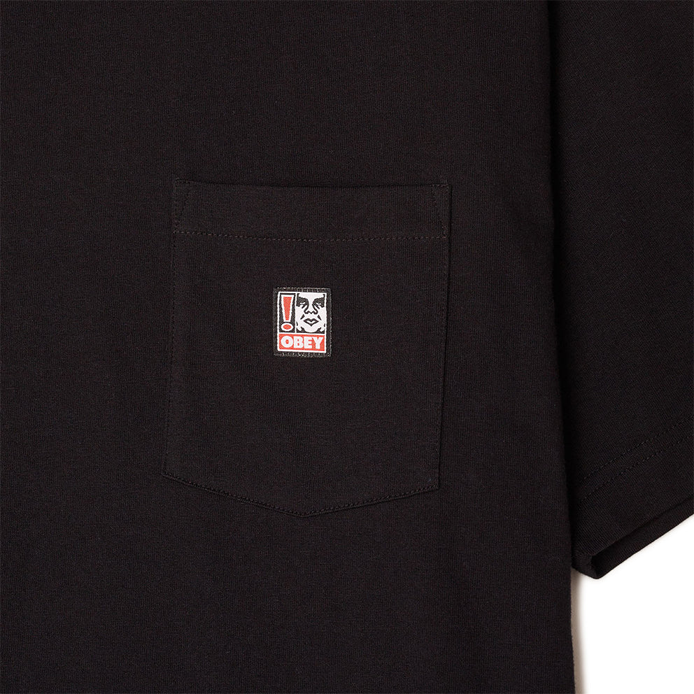 OBEY OBEY POINT ORGANIC POCKET TEE SS // BLACK