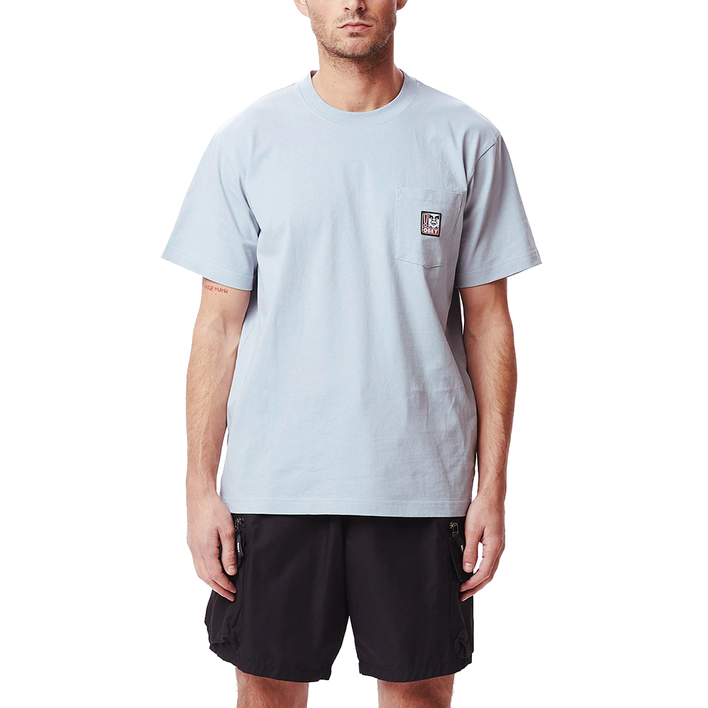 OBEY OBEY POINT ORGANIC POCKET TEE SS // GOOD GREY