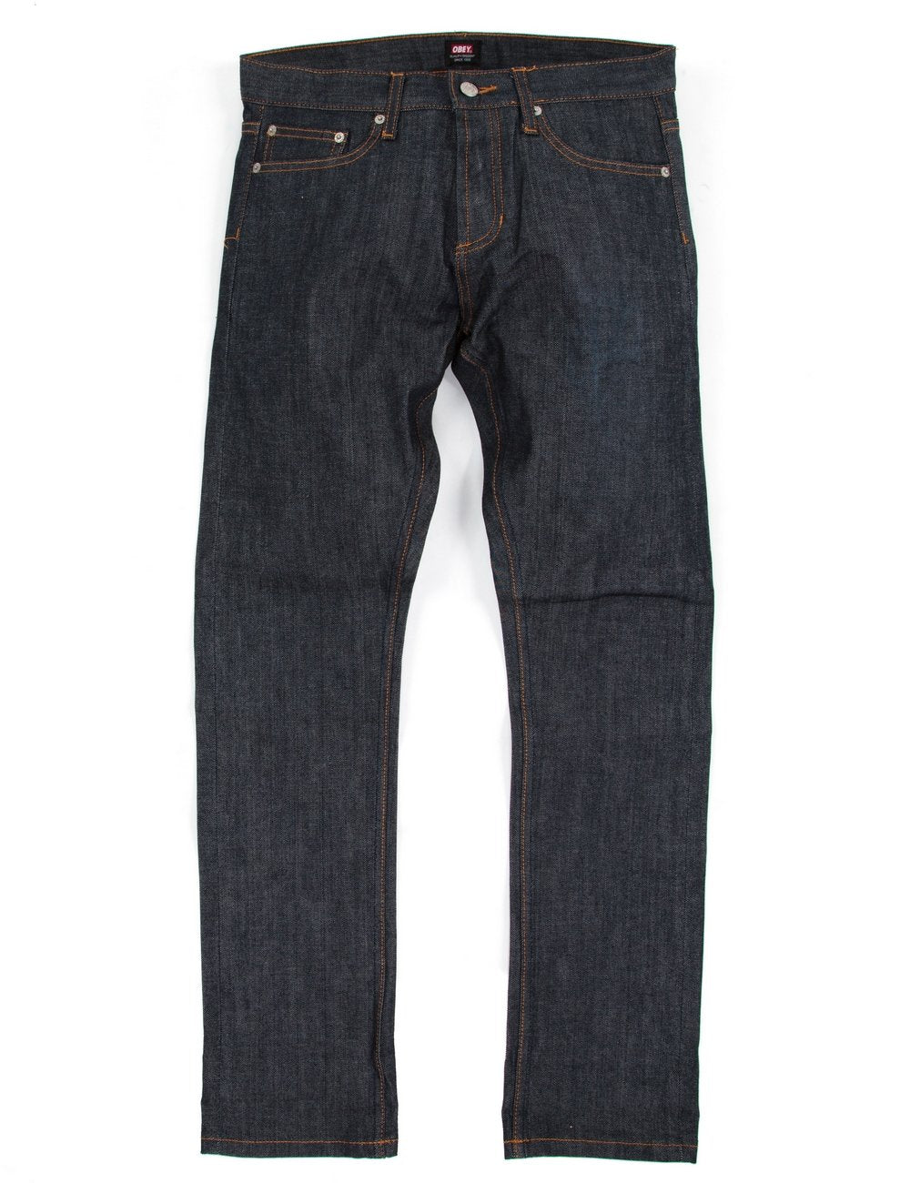 obey 142010036 new threat selvedge denim raw indigo