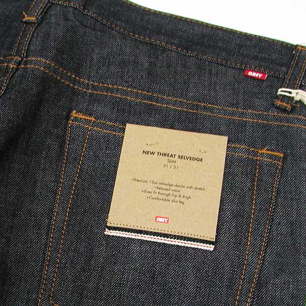 obey 142010036 new threat selvedge denim raw indigo