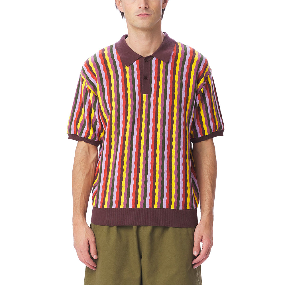 OBEY OBEY SURFACE POLO SWEATER SS // SEPIA MULTI
