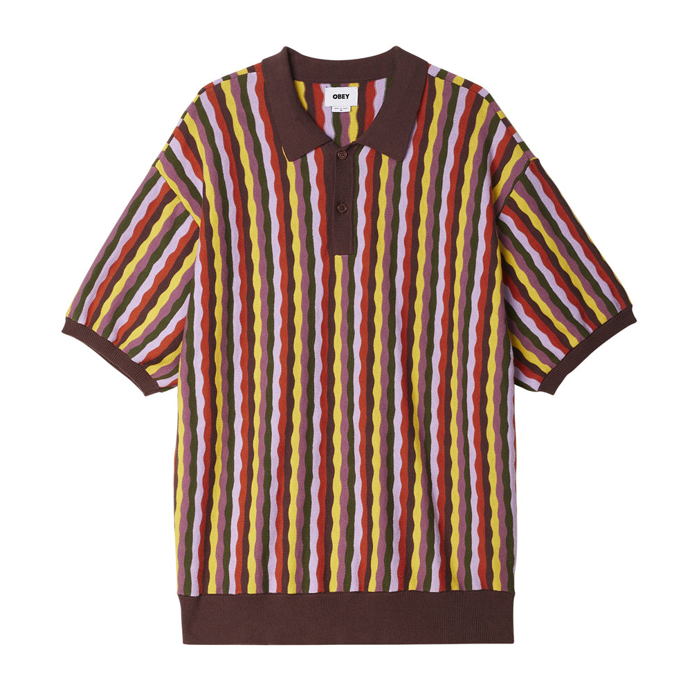 OBEY OBEY SURFACE POLO SWEATER SS // SEPIA MULTI