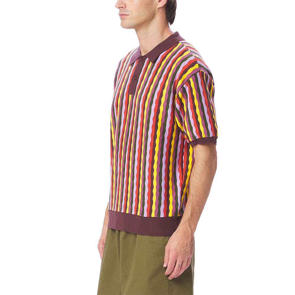 OBEY OBEY SURFACE POLO SWEATER SS // SEPIA MULTI