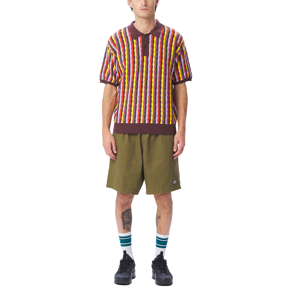 OBEY OBEY SURFACE POLO SWEATER SS // SEPIA MULTI