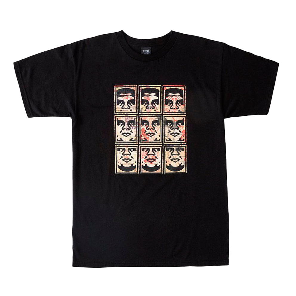 OBEY OBEY NINE FACES TEE // BLACK