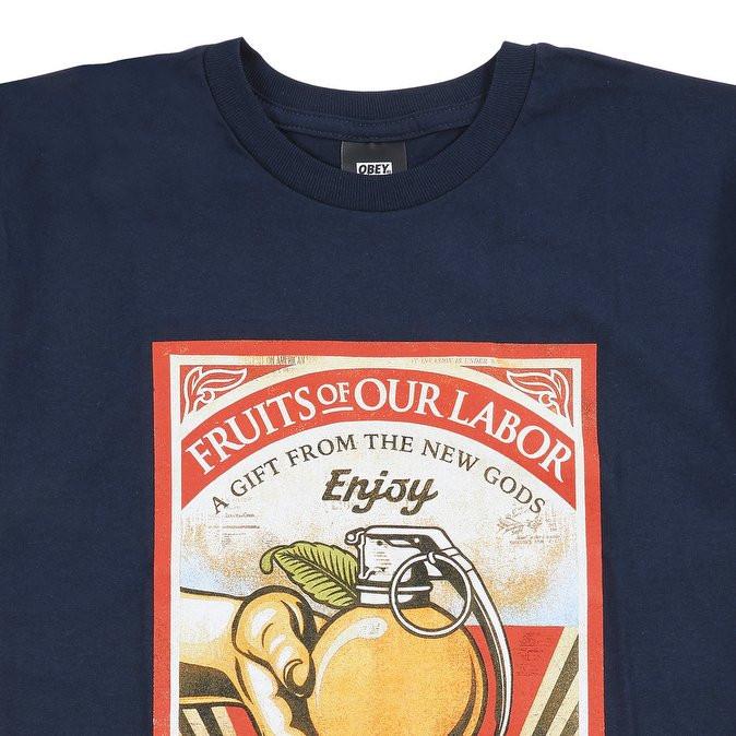 OBEY OBEY FRUITS OF OUR LABOR TEE // NAVY