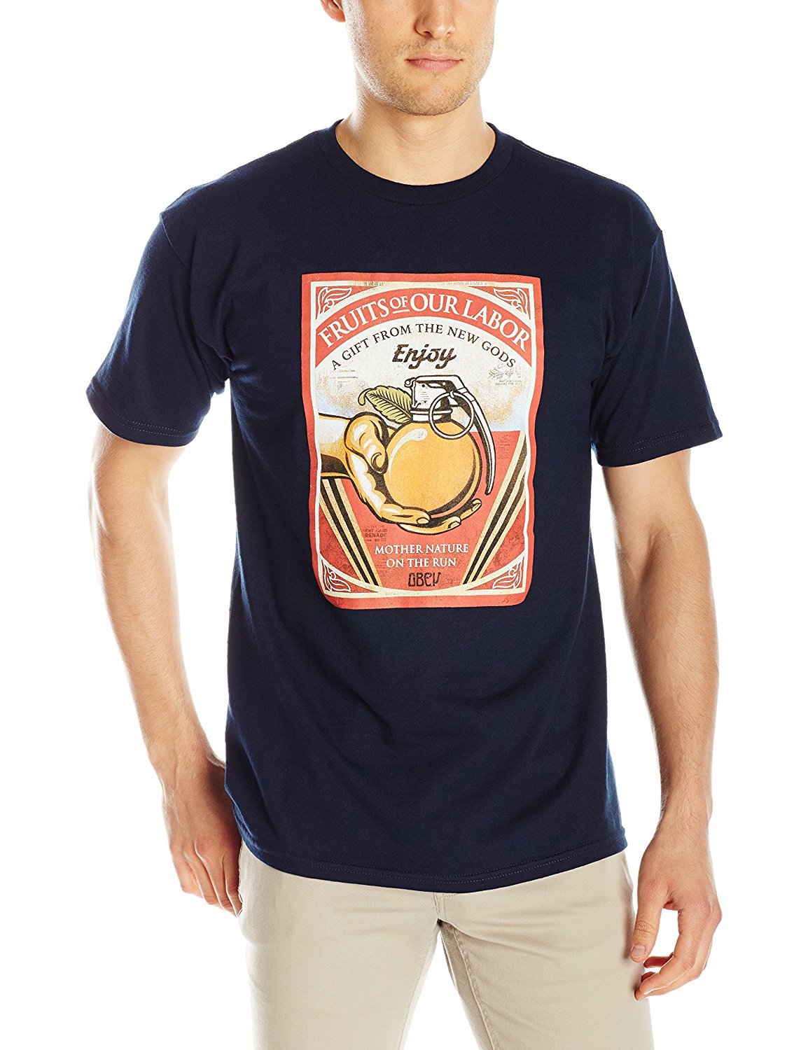 OBEY OBEY FRUITS OF OUR LABOR TEE // NAVY