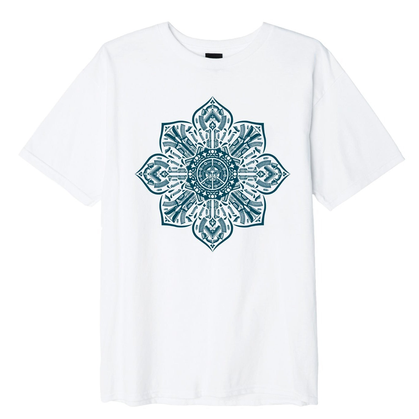 OBEY OBEY GUN MANDALA BASIC T-SHIRT // WHITE