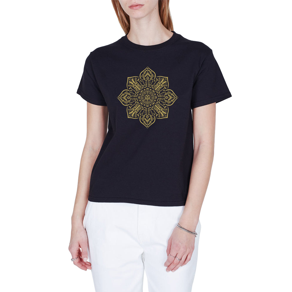 OBEY OBEY GUN MANDALA SHRUNKEN TEE // BLACK