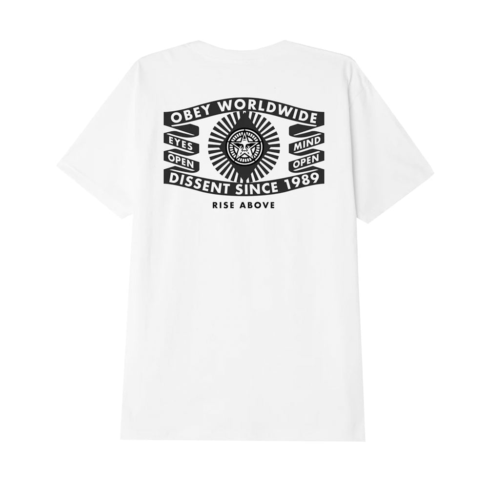 OBEY OBEY EYES OPEN BANNER TEE // WHITE