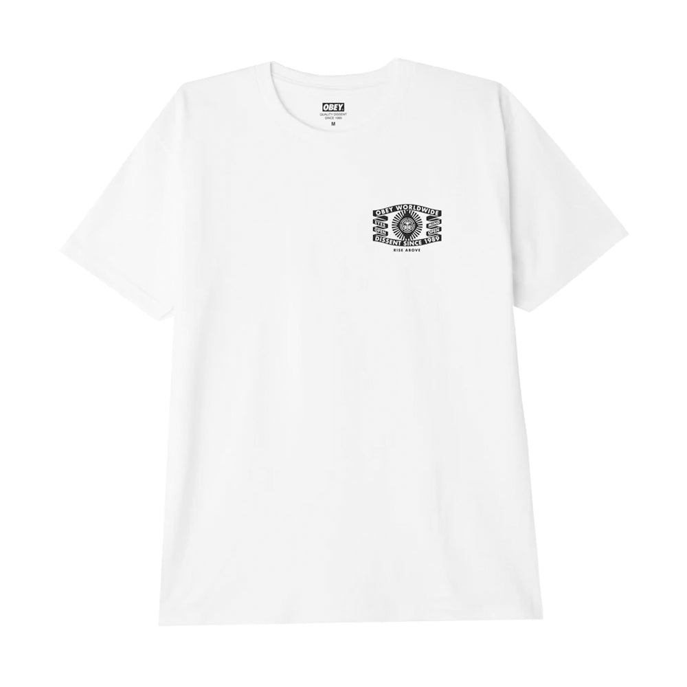OBEY OBEY EYES OPEN BANNER TEE // WHITE