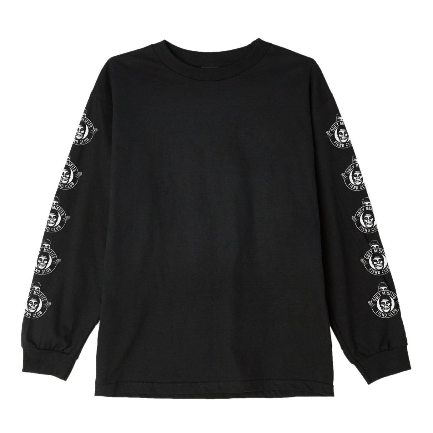 obey 164901804 misfits fiend club basic long sleeve tee black