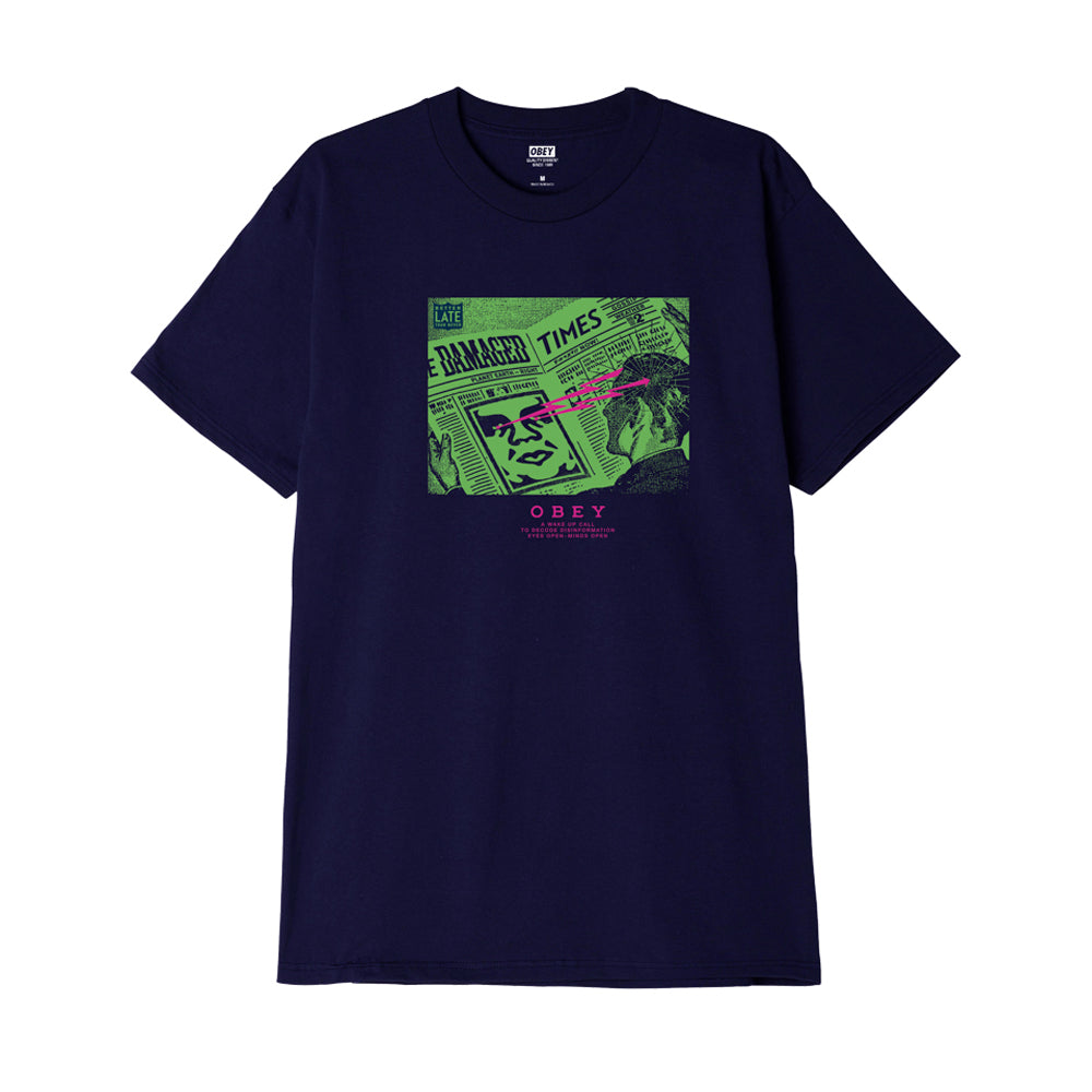 OBEY OBEY WAKE UP CALL TEE // NAVY
