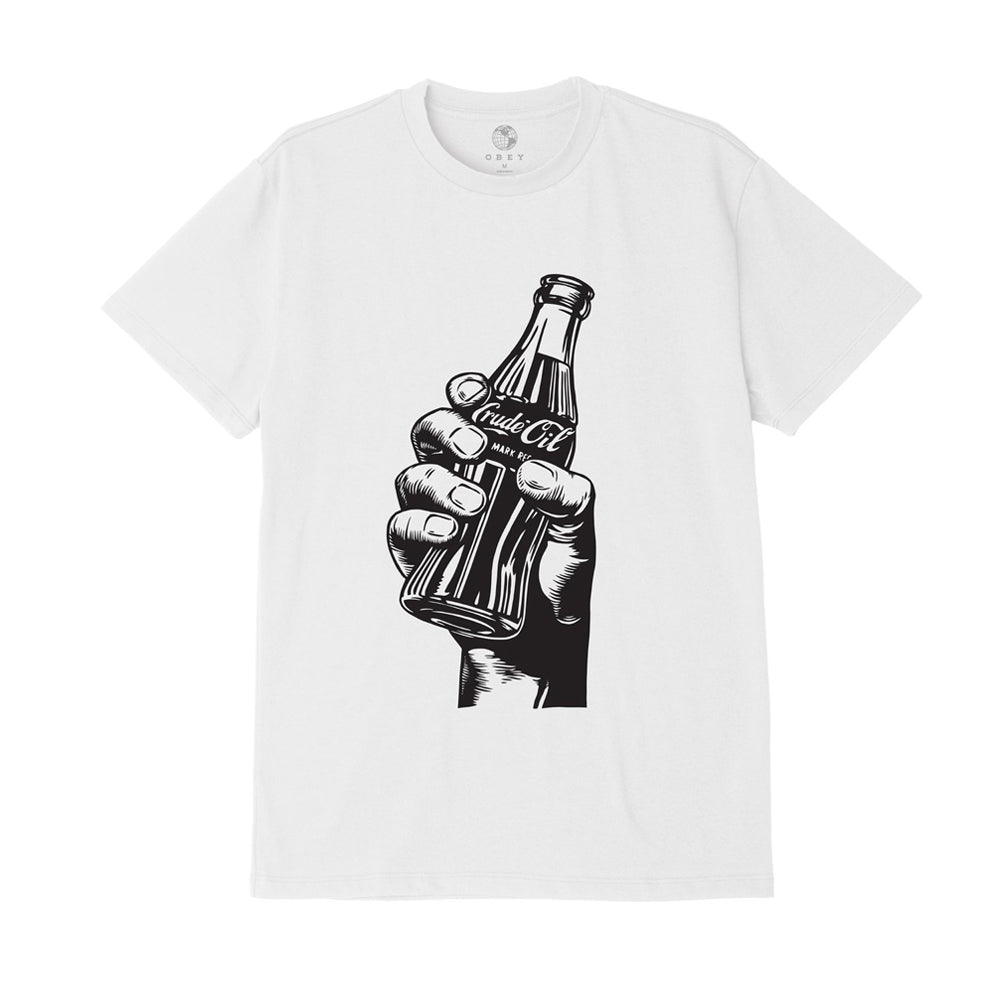 OBEY OBEY DRINK CRUDE OIL TEE // WHITE