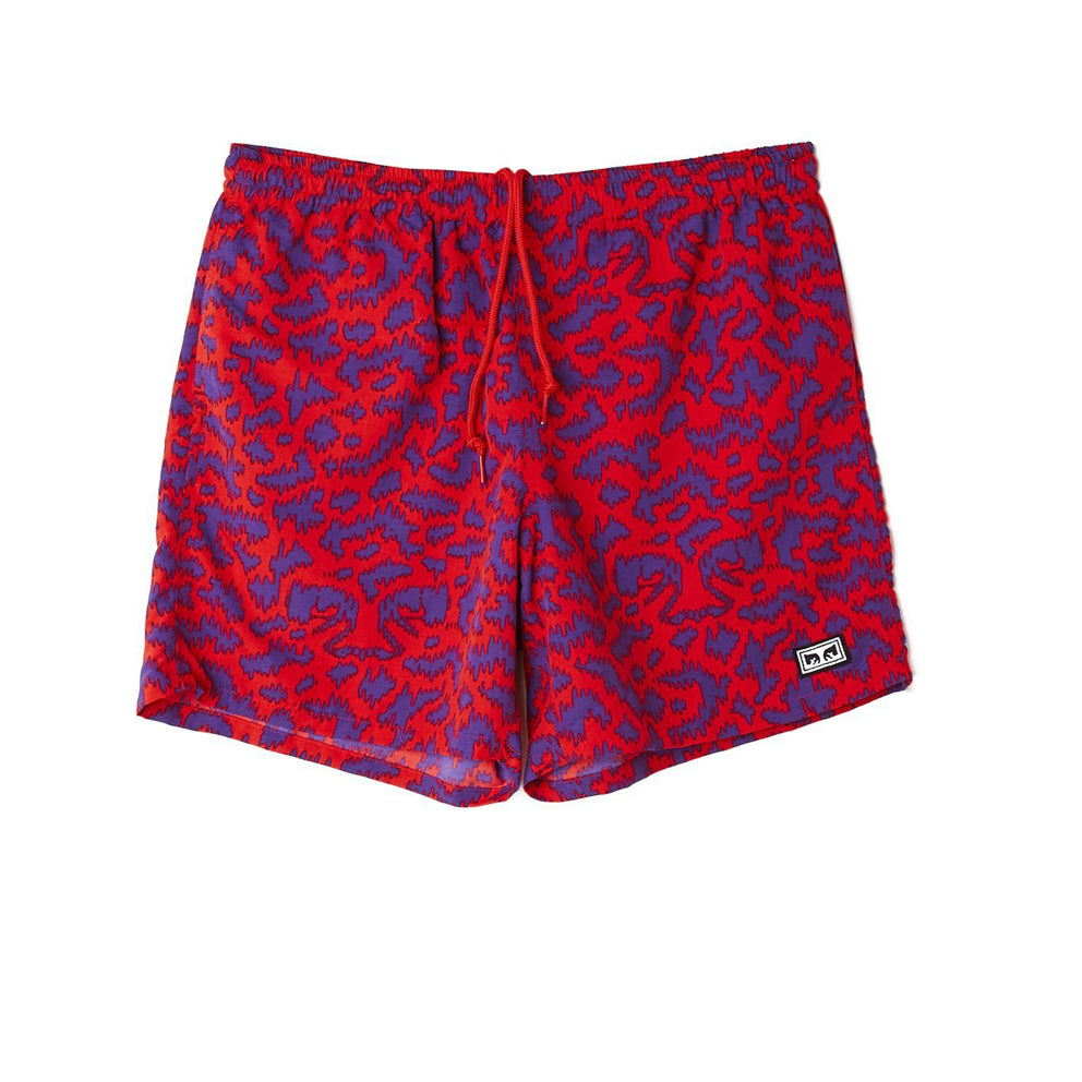 obey 172120053 easy relaxed fuzz short red multi