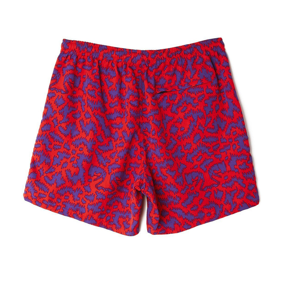 obey 172120053 easy relaxed fuzz short red multi