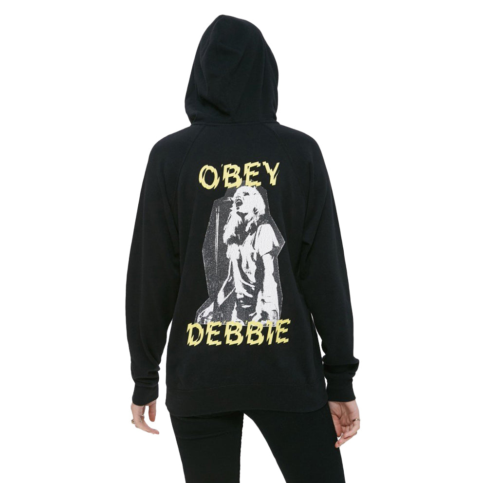 obey 212561187 debbie harry static debbie zoe pullover zip hoodie black