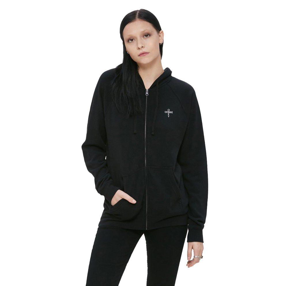 obey 212561187 debbie harry static debbie zoe pullover zip hoodie black