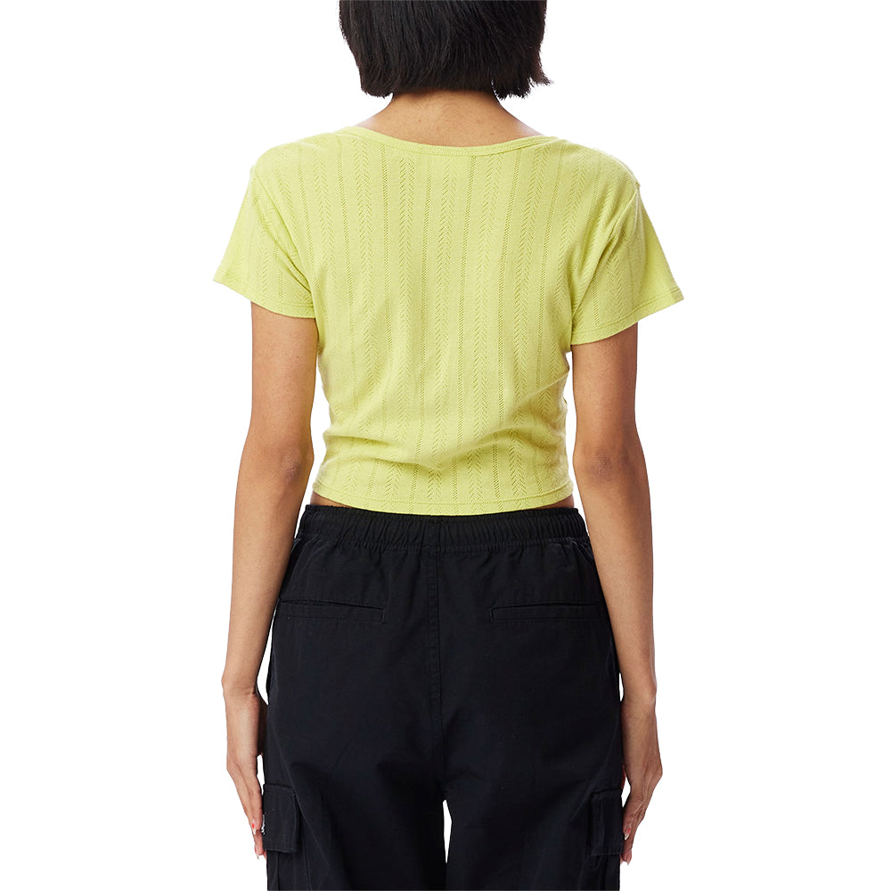 obey 231080150 alina baby placket tee ss celery juice