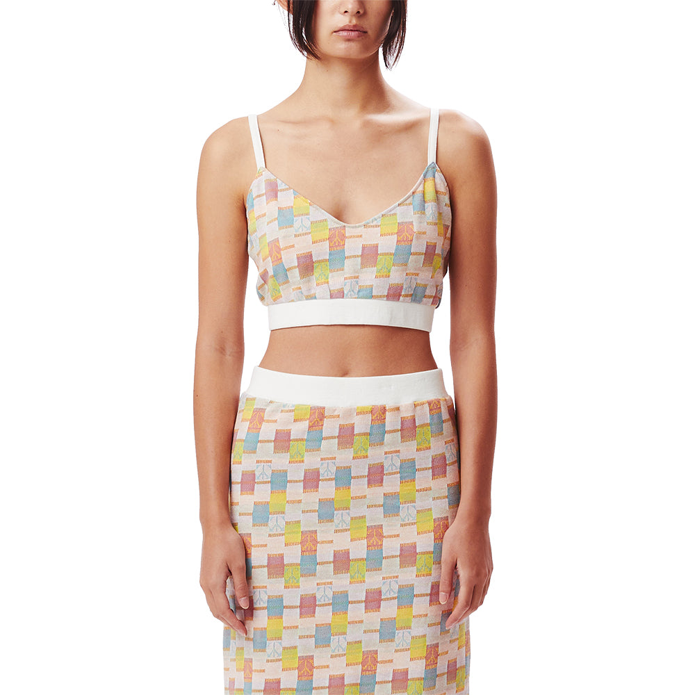 OBEY OBEY ADELIE JACQUARD BRA TOP // UNBLEACHED MULTI