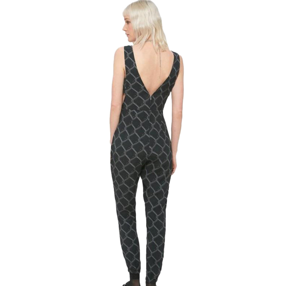 obey 242020028 debbie harry c train romper black multi