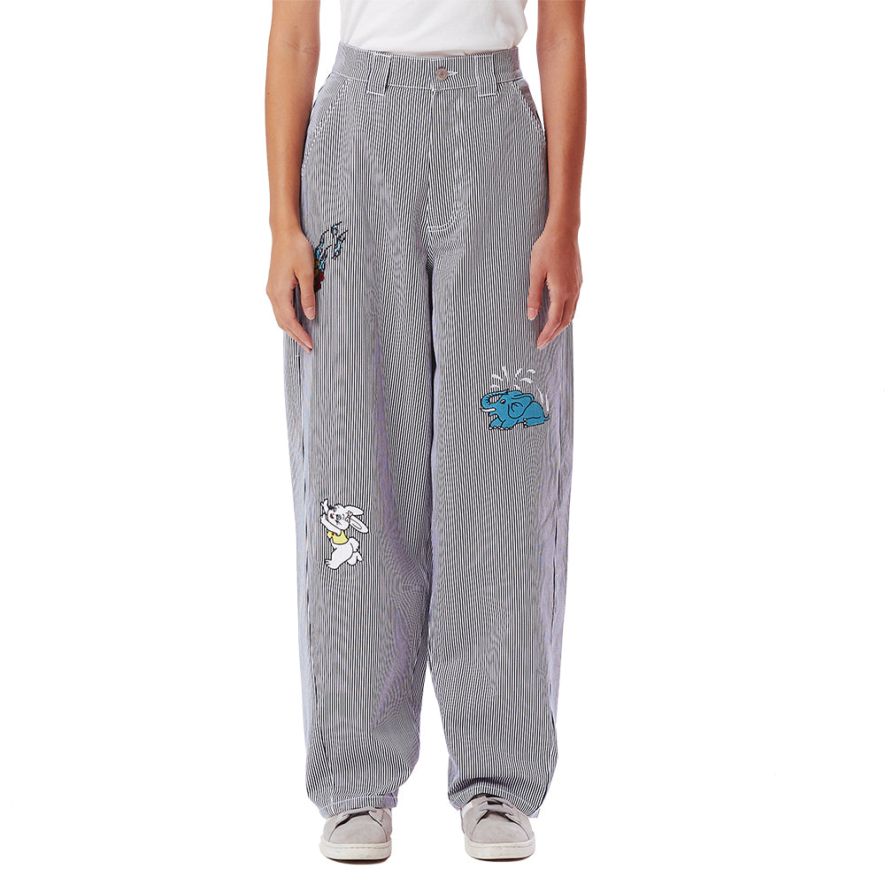 obey 242020090 haru baggy pants blue multi