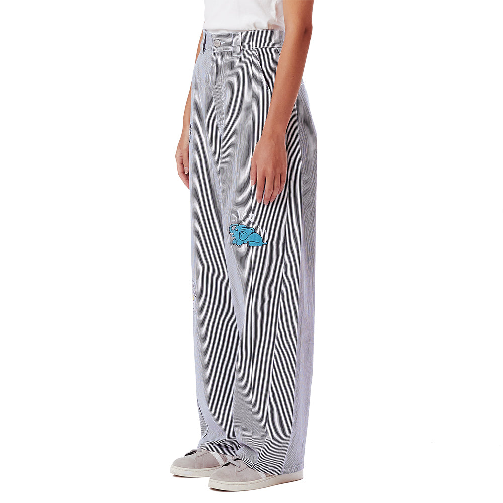 obey 242020090 haru baggy pants blue multi