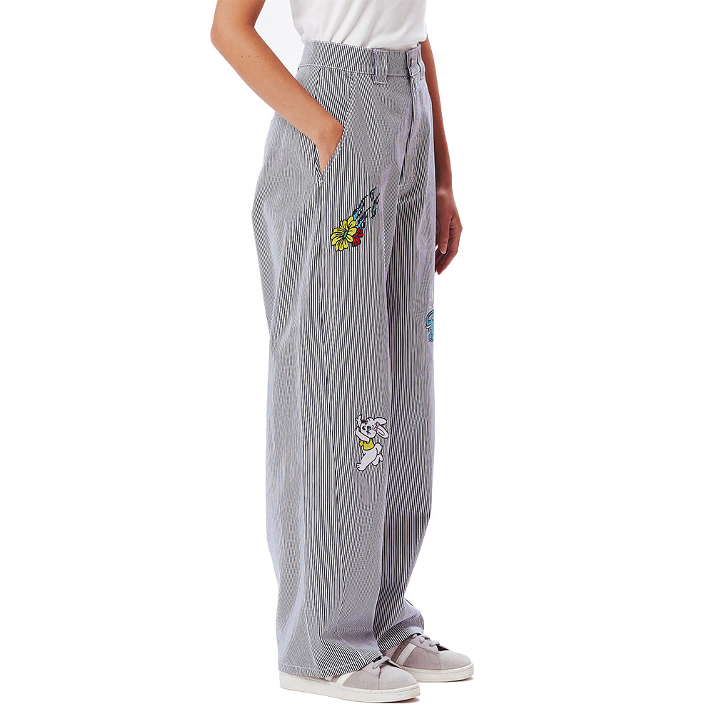 obey 242020090 haru baggy pants blue multi