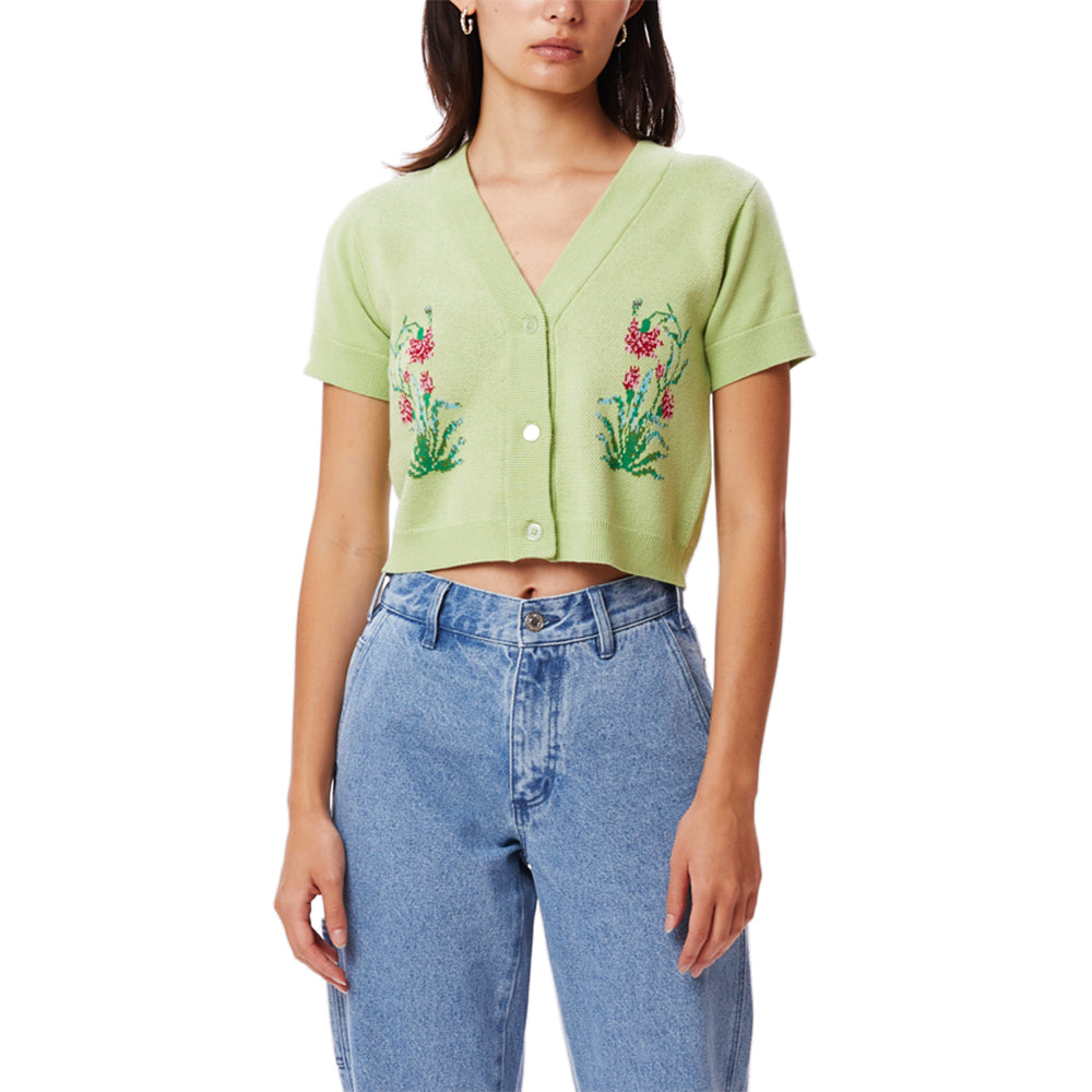 obey 251010060 poppy cropped cardigan aloe gel