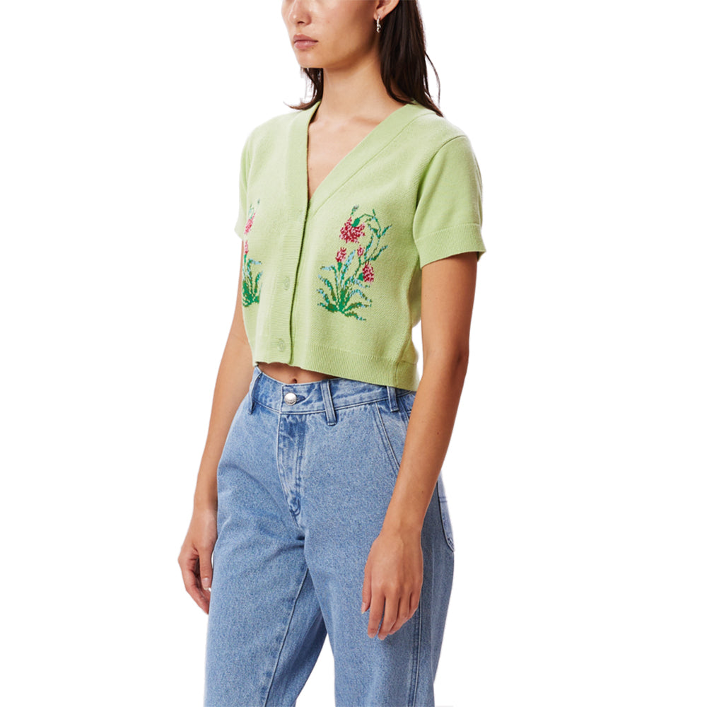 obey 251010060 poppy cropped cardigan aloe gel