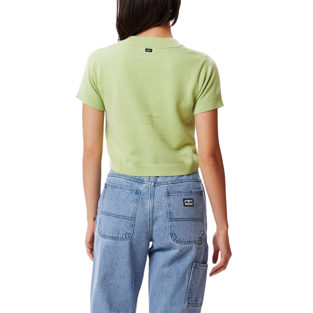 obey 251010060 poppy cropped cardigan aloe gel