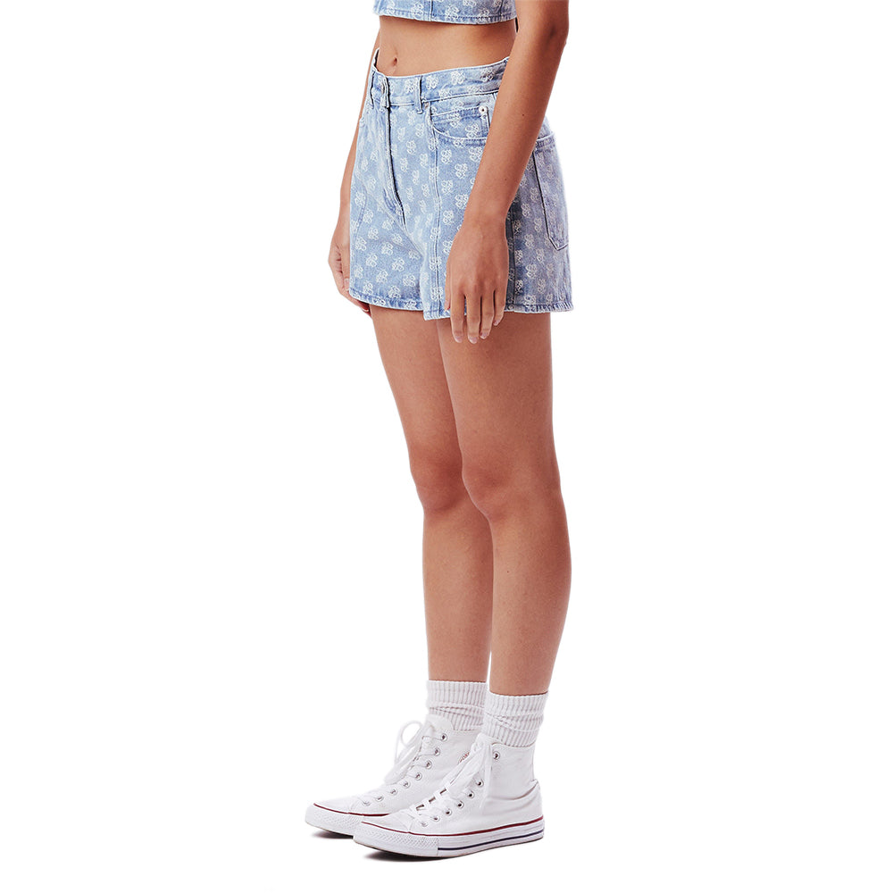 obey 27210004 clash denim shorts light indigo