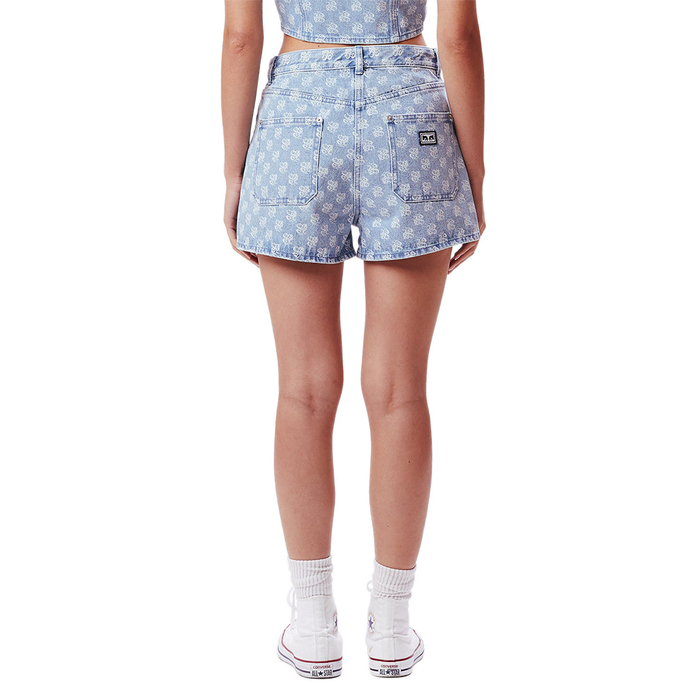 obey 27210004 clash denim shorts light indigo