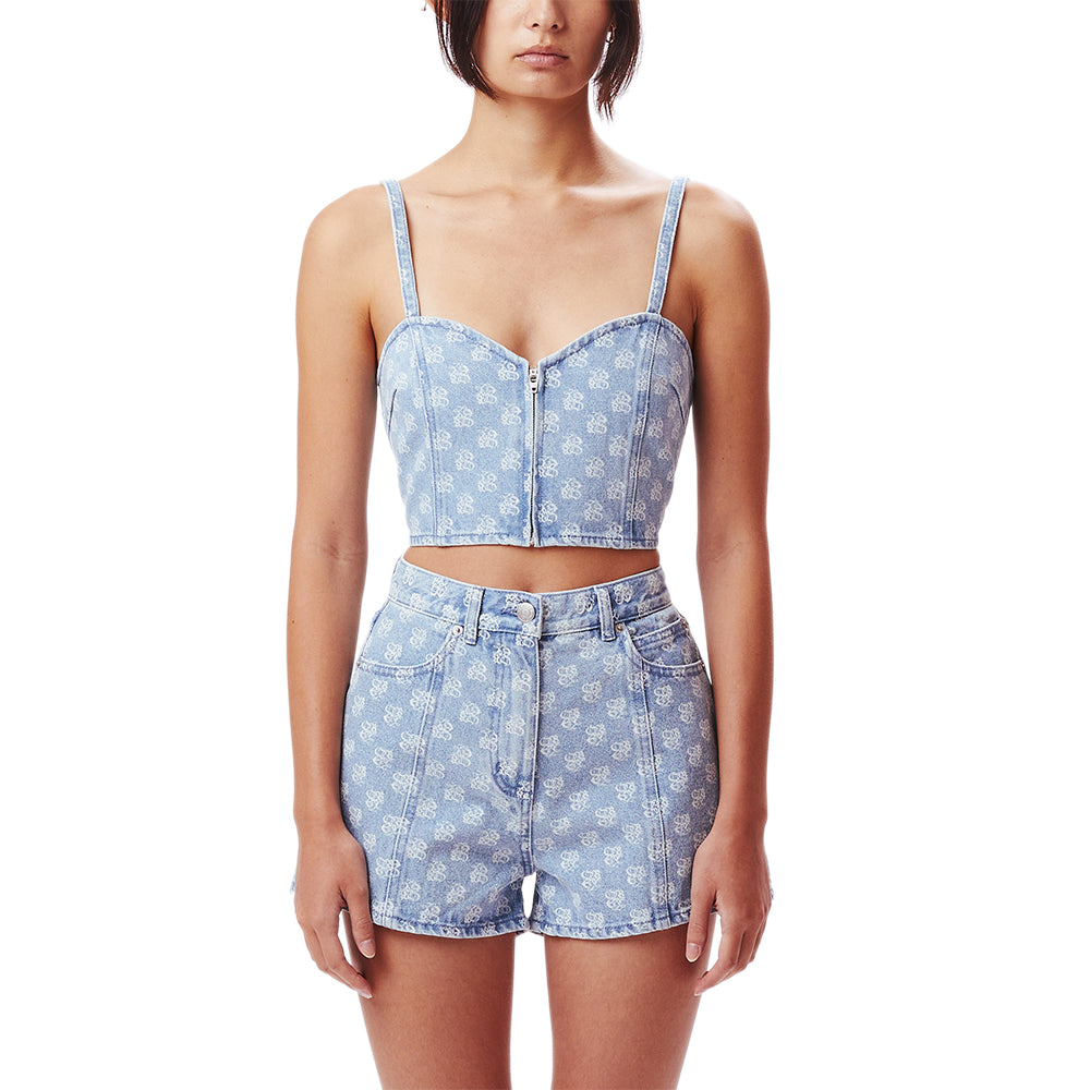 obey 284050024 clash denim top light indigo