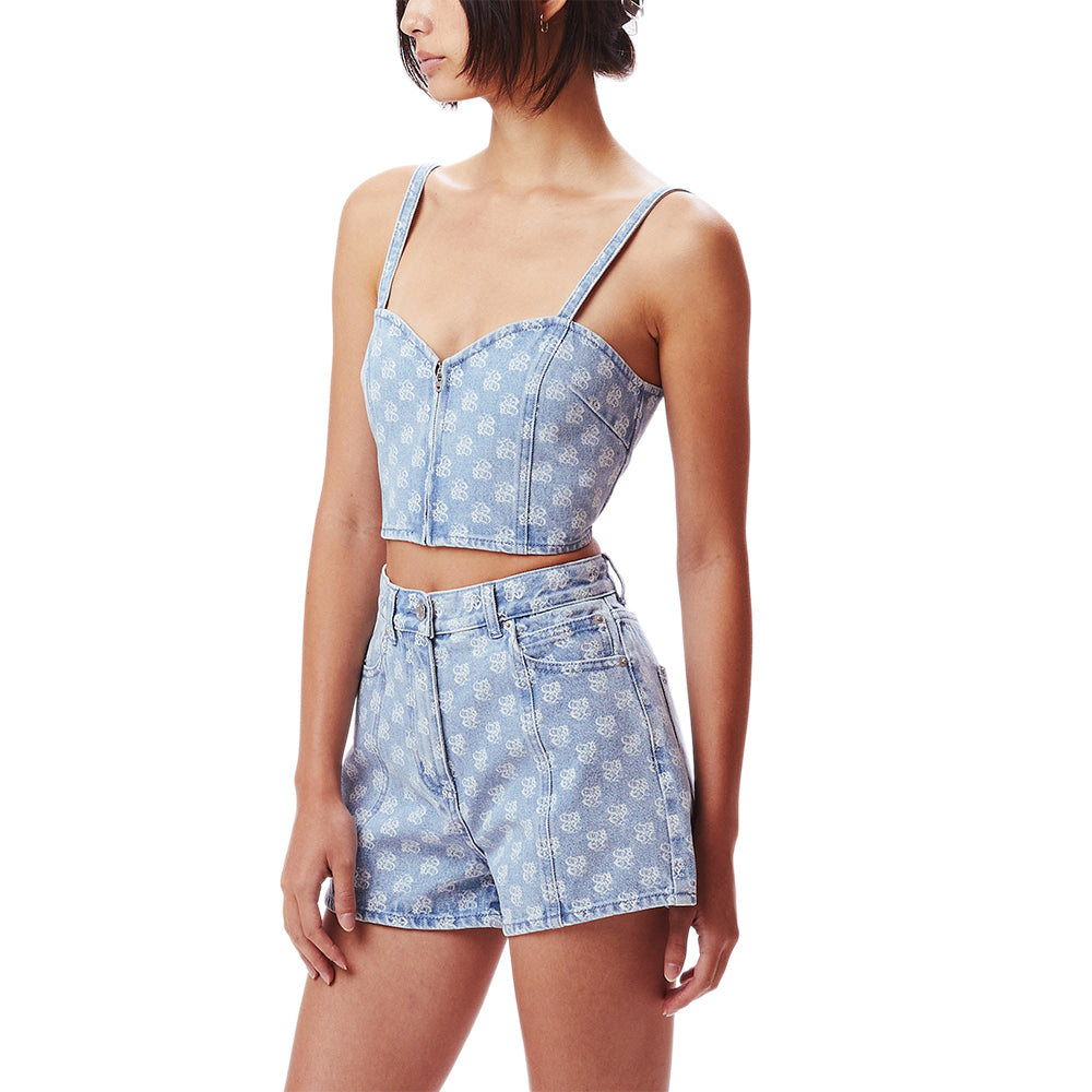 obey 284050024 clash denim top light indigo