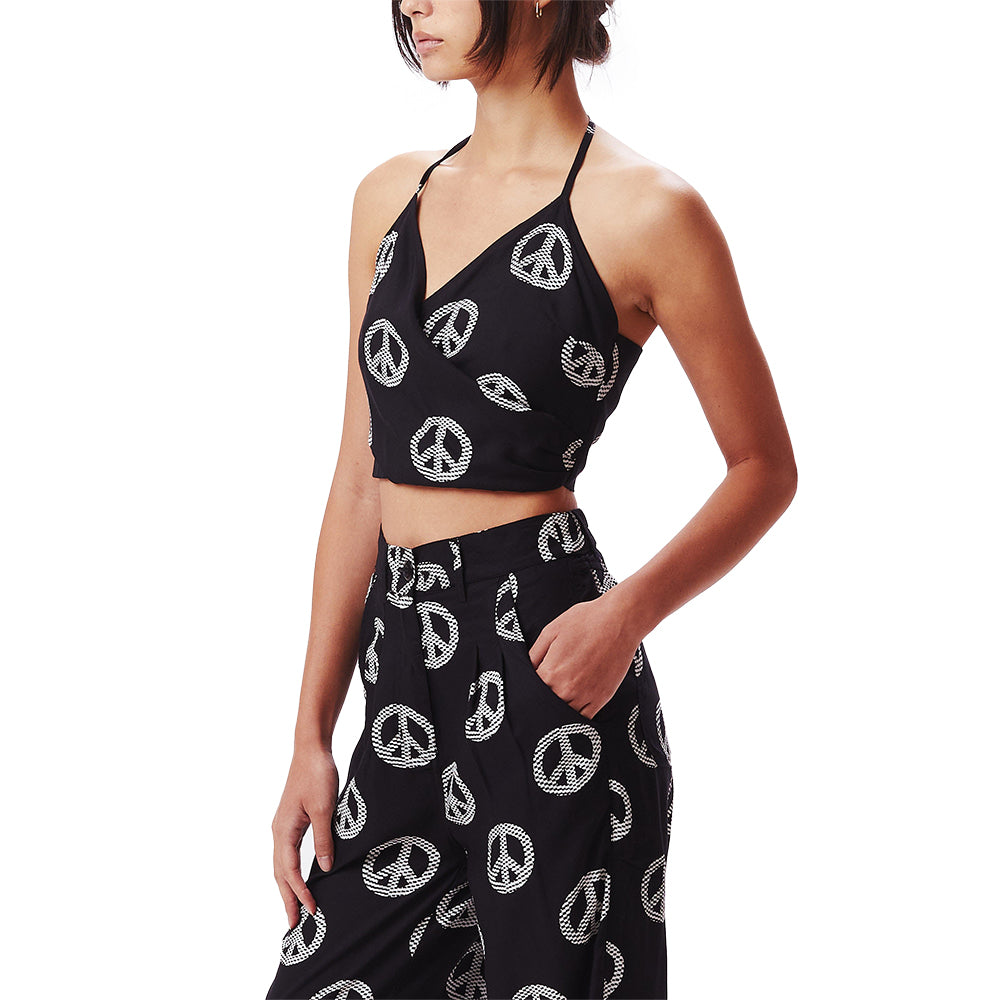 obey 284050025 peaceful halter top black