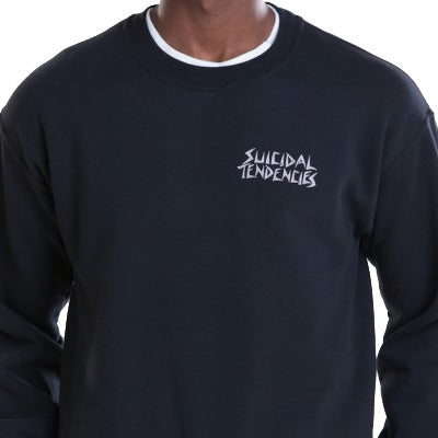 OBEY OBEY X SUICIDAL FLIP CAP SKULL PULLOVER // NAVY
