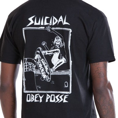 OBEY OBEY X SUICIDAL TENDENCIES POOL SKATER TEE // BLACK