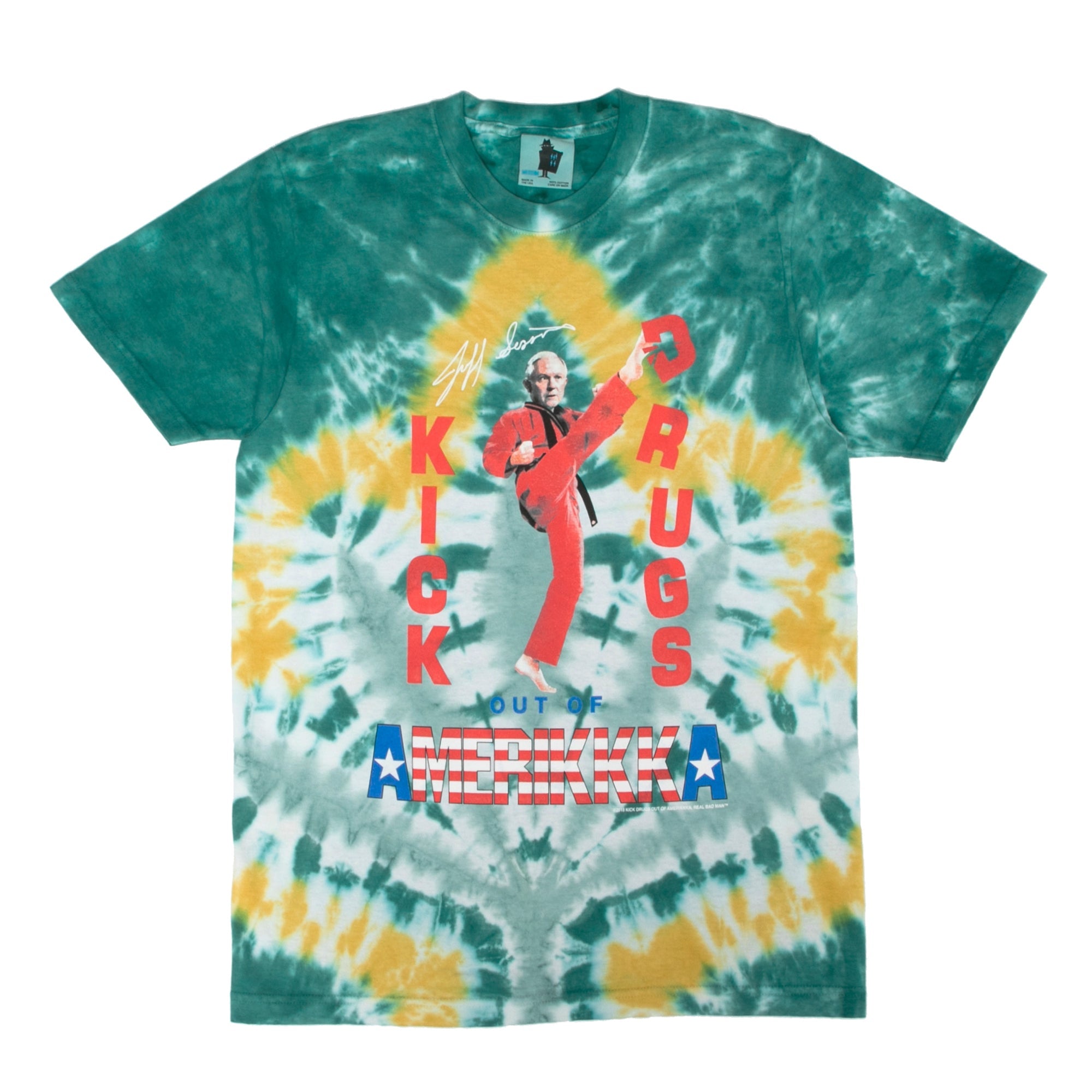 real bad man kick drugs td tee tie dye